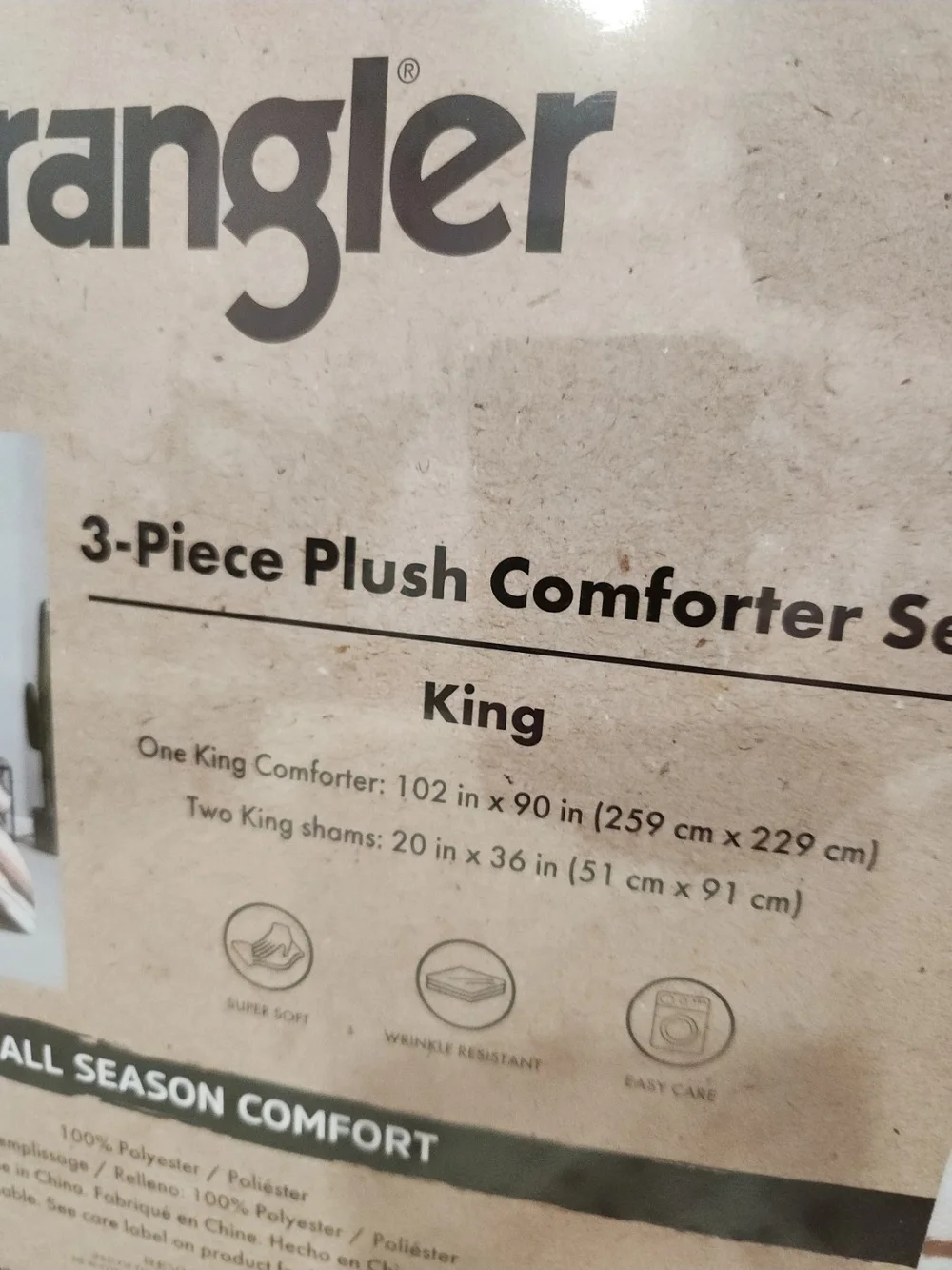 Wrangler King 3-Piece Plush Comforter Set in Pink/coral/burgundy